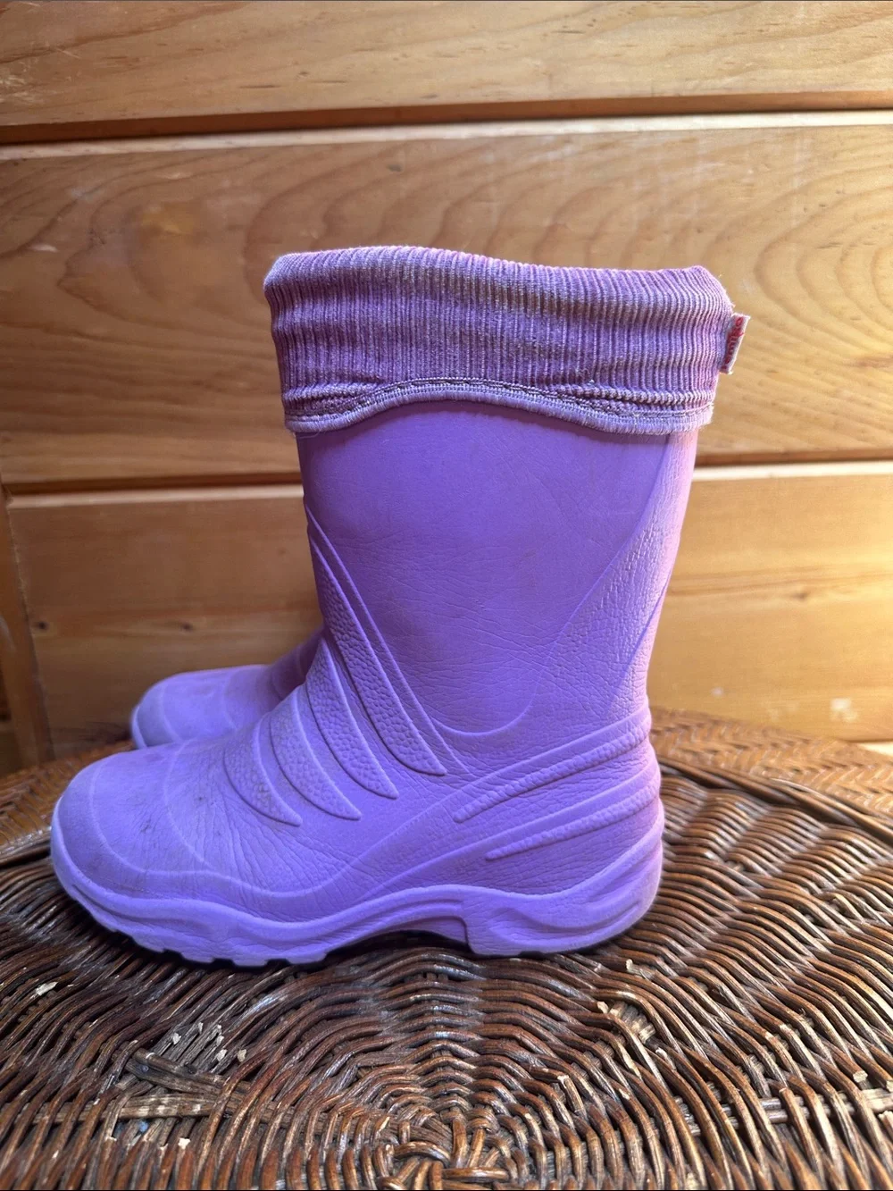 Lemigo Purple liner rain boot kid 30/31 12-12.5